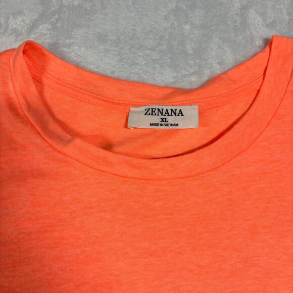 Zenana Orange/Peach Short Sleeve Crew Neck T-shirt size xl - Picture 3 of 5
